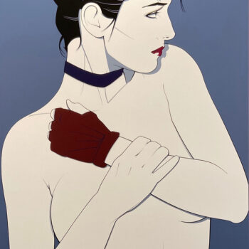 Red Glove and Choker | SOLD | Patrick Nagel